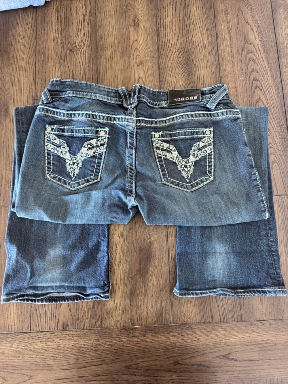 Vigoss Dark Blue Denim Jeans with Embellished Back Pockets